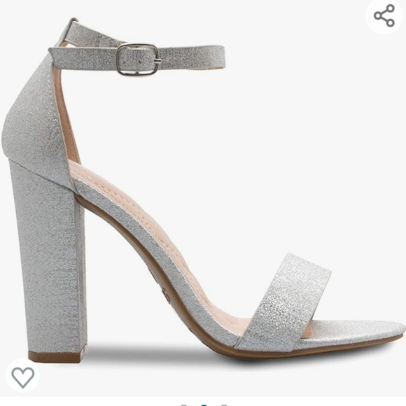 NIB Silver Strappy Heels - Picture 2 of 16